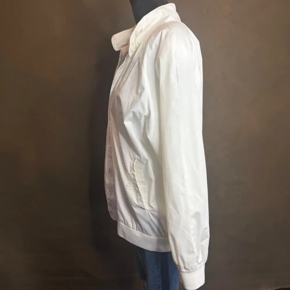 Vintage 1990s Architect JCPenney Men’s M White Bomber Jacket Made in Hong Kong